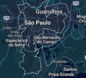 Mapa das áreas atendidas